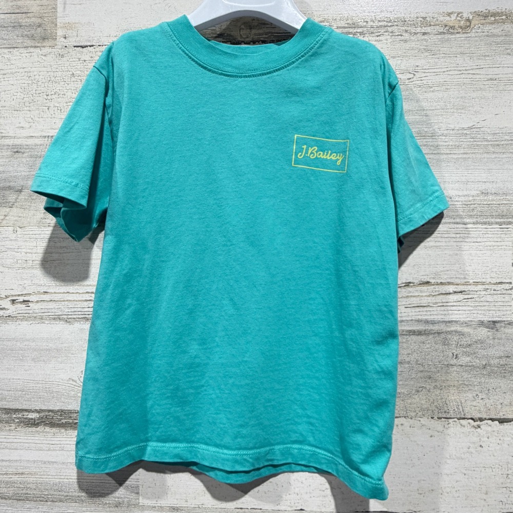 J. Bailey T-Shirt Boys Size 6 Teal Lobster Graphic Preppy Coastal EUC